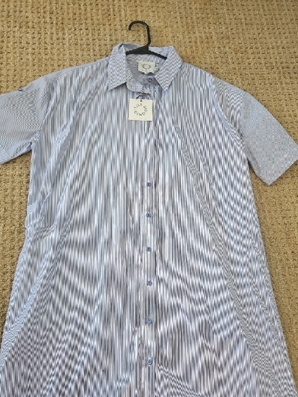 Lili Side Button Light Blue Shirt Dress - Picture 4 of 6